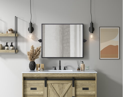 Elegant Lighting Amoura Metal Frame Mirror 20 Inch W x 24 Inch H in Black Model: MR6H2024BLK