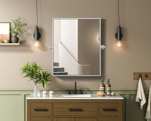 Elegant Lighting Amoura Metal Frame Mirror 20 Inch W x 24 Inch H in Silver Model: MR6H2024SIL