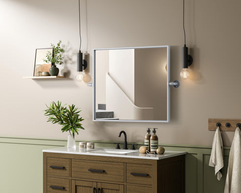 Elegant Lighting Amoura Metal Frame Mirror 20 Inch W x 24 Inch H in Silver Model: MR6H2024SIL