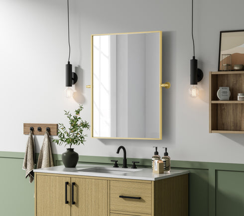 Elegant Lighting Amoura Metal Frame Mirror 24 Inch W x 32 Inch H in Brass Model: MR6H2432BRA