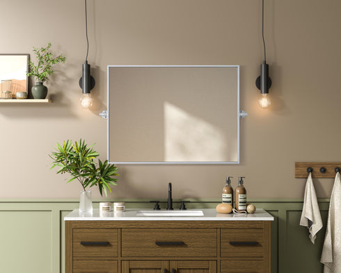 Elegant Lighting Amoura Metal Frame Mirror 24 Inch W x 32 Inch H in Silver Model: MR6H2432SIL