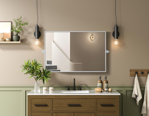 Elegant Lighting Amoura Metal Frame Mirror 24 Inch W x 36 Inch H in Silver Model: MR6H2436SIL