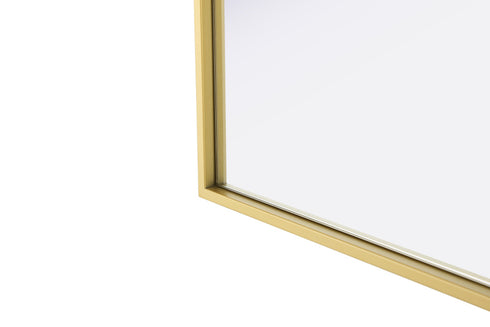 Elegant Lighting Amoura Metal Frame Mirror 40 Inch W x 30 Inch H in Brass Model: MR6H4030BRA
