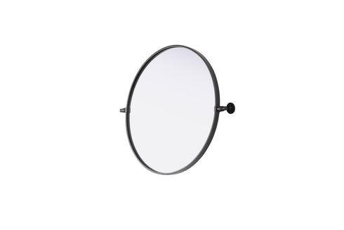 Elegant Lighting Amoura Metal Frame Round Mirror D24 Inch in Black Model: MR6G24BLK