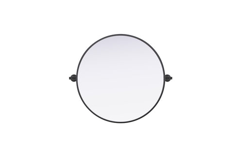 Elegant Lighting Amoura Metal Frame Round Mirror D24 Inch in Black Model: MR6G24BLK