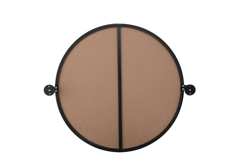 Elegant Lighting Amoura Metal Frame Round Mirror D24 Inch in Black Model: MR6G24BLK