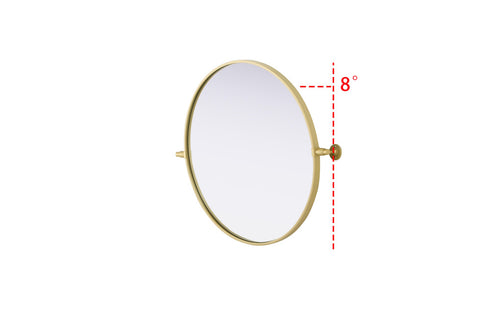 Elegant Lighting Amoura Metal Frame Round Mirror D24 Inch in Brass Model: MR6G24BRA
