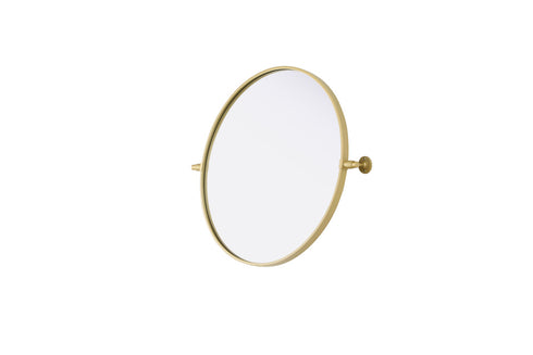 Elegant Lighting Amoura Metal Frame Round Mirror D24 Inch in Brass Model: MR6G24BRA