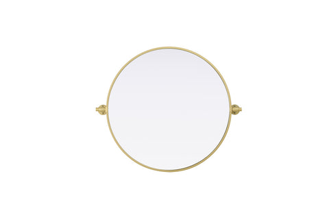 Elegant Lighting Amoura Metal Frame Round Mirror D24 Inch in Brass Model: MR6G24BRA