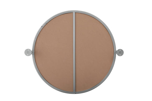 Elegant Lighting Amoura Metal Frame Round Mirror D24 Inch in Silver Model: MR6G24SIL
