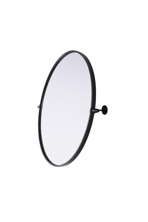 Elegant Lighting Amoura Metal Frame Round Mirror D30 Inch in Black Model: MR6G30BLK