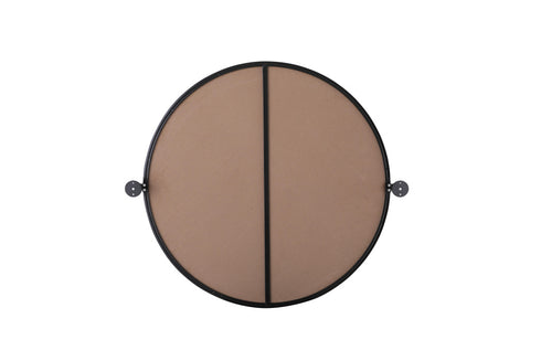 Elegant Lighting Amoura Metal Frame Round Mirror D30 Inch in Black Model: MR6G30BLK