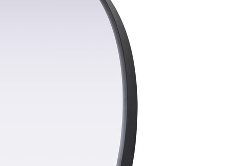Elegant Lighting Amoura Metal Frame Round Mirror D30 Inch in Black Model: MR6G30BLK