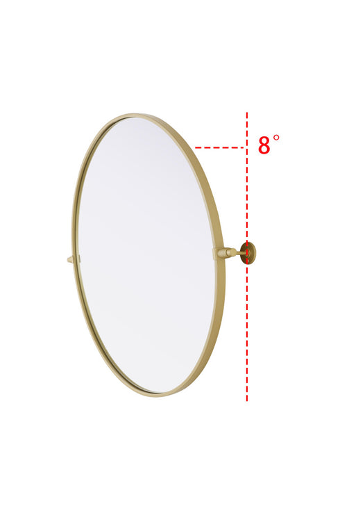 Elegant Lighting Amoura Metal Frame Round Mirror D30 Inch in Brass Model: MR6G30BRA