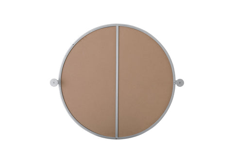Elegant Lighting Amoura Metal Frame Round Mirror D30 Inch in Silver Model: MR6G30SIL