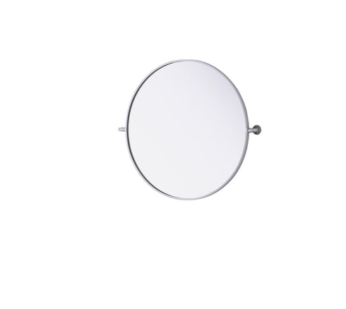 Elegant Lighting Amoura Metal Frame Round Mirror D30 Inch in Silver Model: MR6G30SIL