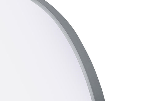 Elegant Lighting Amoura Metal Frame Round Mirror D30 Inch in Silver Model: MR6G30SIL
