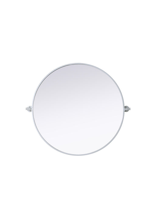 Elegant Lighting Amoura Metal Frame Round Mirror D30 Inch in Silver Model: MR6G30SIL