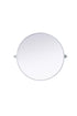 Elegant Lighting Amoura Metal Frame Round Mirror D30 Inch in Silver Model: MR6G30SIL
