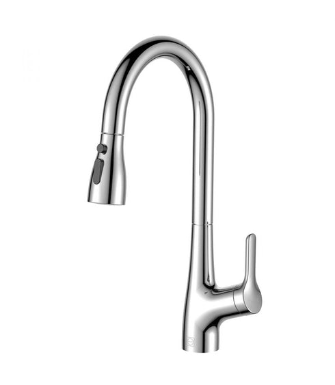 Elegant Lighting Andrea Single Handle Pull Down Sprayer Kitchen Faucet in Brushed Gold Model: FAK-305BGD