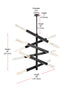 Elegant Lighting Ari 12 Light Pendant L48 Inch H36 Inch L12 Black in Black and Clear Finish Model: 2085L6BK