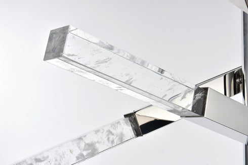Elegant Lighting Ari 12 Light Pendant L48 Inch H36 Inch L12 Chrome in Chrome and Clear Finish Model: 2085L6C