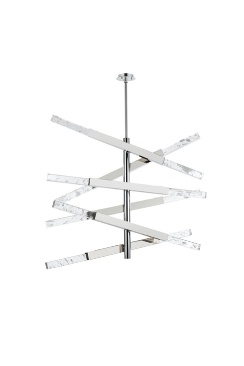 Elegant Lighting Ari 12 Light Pendant L48 Inch H36 Inch L12 Chrome in Chrome and Clear Finish Model: 2085L6C