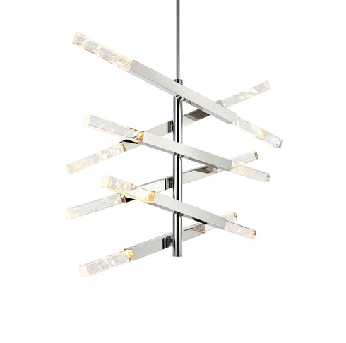Elegant Lighting Ari 12 Light Pendant L48 Inch H36 Inch L12 Chrome in Chrome and Clear Finish Model: 2085L6C