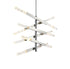 Elegant Lighting Ari 12 Light Pendant L48 Inch H36 Inch L12 Chrome in Chrome and Clear Finish Model: 2085L6C