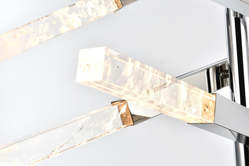 Elegant Lighting Ari 12 Light Pendant L48 Inch H36 Inch L12 Chrome in Chrome and Clear Finish Model: 2085L6C