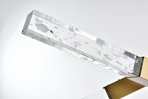Elegant Lighting Ari 12 Light Pendant L48 Inch H36 Inch L12 Satin Gold in Satin Gold and Clear Finish Model: 2085L6SG