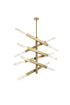 Elegant Lighting Ari 12 Light Pendant L48 Inch H36 Inch L12 Satin Gold in Satin Gold and Clear Finish Model: 2085L6SG