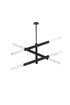 Elegant Lighting Ari 6 Light Pendant L48 Inch H19 Inch L6 Black in Black and Clear Finish Model: 2085L3BK