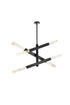 Elegant Lighting Ari 6 Light Pendant L48 Inch H19 Inch L6 Black in Black and Clear Finish Model: 2085L3BK