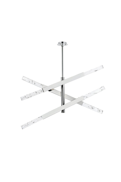 Elegant Lighting Ari 6 Light Pendant L48 Inch H19 Inch L6 Chrome in Chrome and Clear Finish Model: 2085L3C