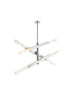 Elegant Lighting Ari 6 Light Pendant L48 Inch H19 Inch L6 Chrome in Chrome and Clear Finish Model: 2085L3C