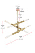 Elegant Lighting Ari 6 Light Pendant L48 Inch H19 Inch L6 Satin Gold in Satin Gold and Clear Finish Model: 2085L3SG
