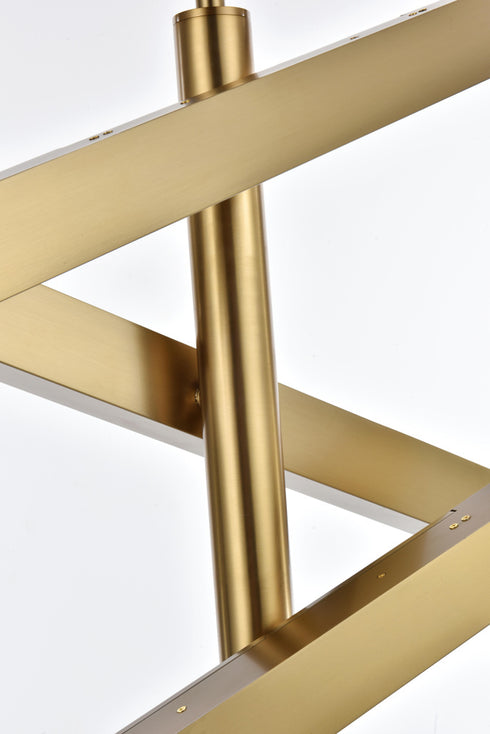 Elegant Lighting Ari 6 Light Pendant L48 Inch H19 Inch L6 Satin Gold in Satin Gold and Clear Finish Model: 2085L3SG