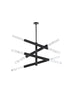 Elegant Lighting Ari 8 Light Pendant L48 Inch H22 Inch L8 Black in Black and Clear Finish Model: 2085L4BK