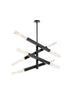 Elegant Lighting Ari 8 Light Pendant L48 Inch H22 Inch L8 Black in Black and Clear Finish Model: 2085L4BK