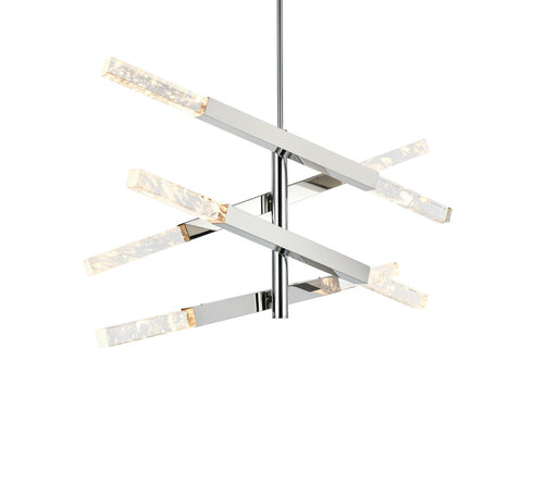 Elegant Lighting Ari 8 Light Pendant L48 Inch H22 Inch L8 Chrome in Chrome and Clear Finish Model: 2085L4C