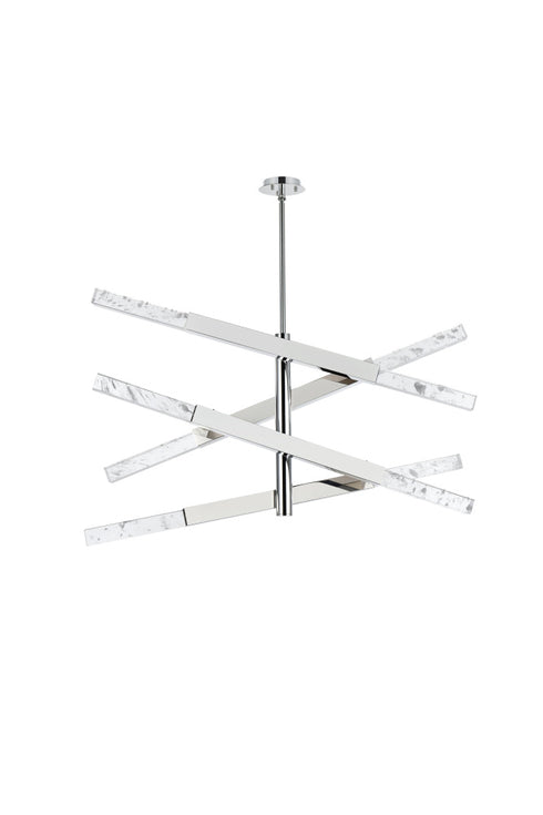 Elegant Lighting Ari 8 Light Pendant L48 Inch H22 Inch L8 Chrome in Chrome and Clear Finish Model: 2085L4C
