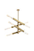 Elegant Lighting Ari 8 Light Pendant L48 Inch H22 Inch L8 Satin Gold in Satin Gold and Clear Finish Model: 2085L4SG