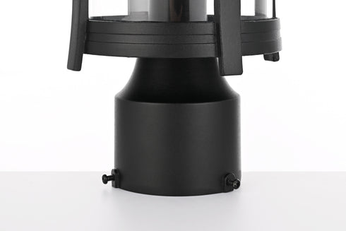Elegant Lighting Artemis 13 inch Outdoor Post light in Black in Black and Clear Finish Model: OD609P13BK