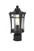 Elegant Lighting Artemis 13 inch Outdoor Post light in Black in Black and Clear Finish Model: OD609P13BK
