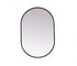 Elegant Lighting Asha Metal Frame Oval Mirror 30x72 Inch in Black Model: MR2A3072BLK