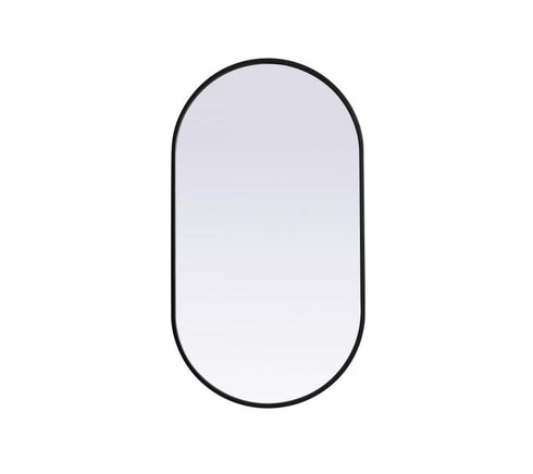 Elegant Lighting Asha Metal Frame Oval Mirror 30x72 Inch in Black Model: MR2A3072BLK