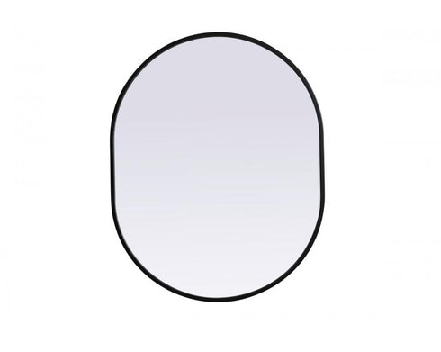Elegant Lighting Asha Metal Frame Oval Mirror 30x72 Inch in Black Model: MR2A3072BLK
