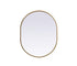 Elegant Lighting Asha Metal Frame Oval Mirror 30x72 Inch in Black Model: MR2A3072BLK