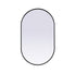 Elegant Lighting Asha Metal Frame Oval Mirror 30x72 Inch in Black Model: MR2A3072BLK